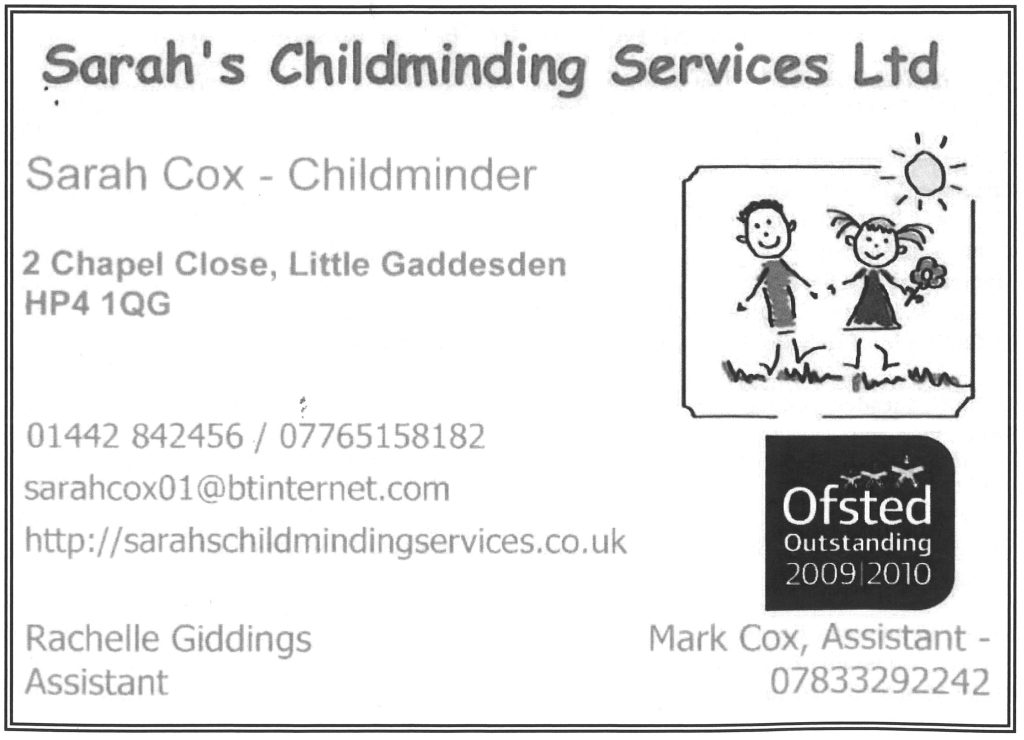 Sarah's Childminding Services Ad